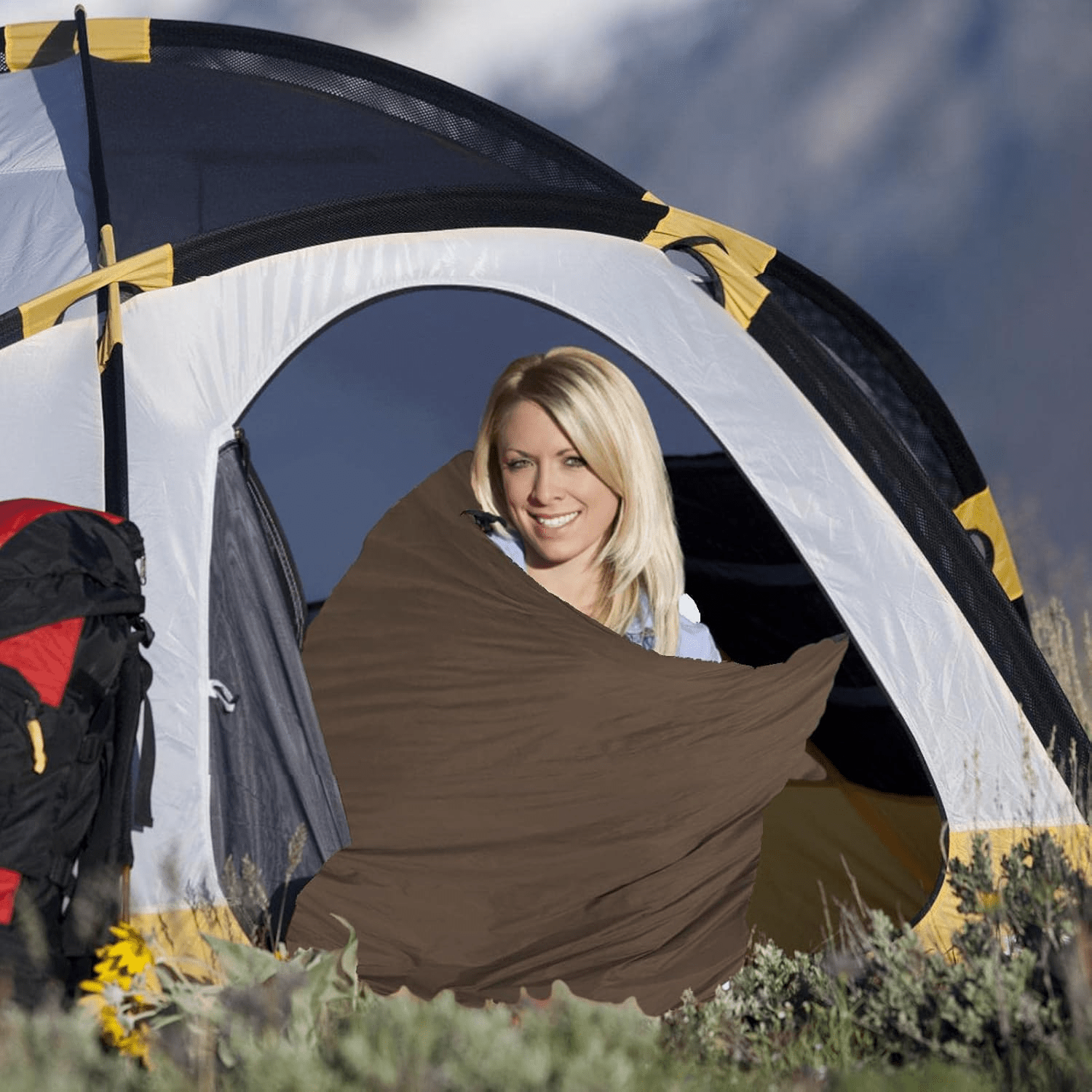 Sac de couchage - CampingSleepingBag™ - Marron - Camping - facile.com