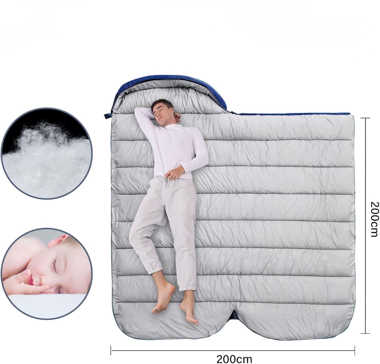 Sac de couchage - HikingSleepingbag™ - Bleu marine - Camping - facile.com
